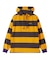 CONTRAST RIB STRIPED HOODED TOP