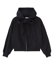 BIG RIBBON SWEAT ZIP HOODIE