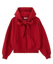 BIG RIBBON SWEAT ZIP HOODIE