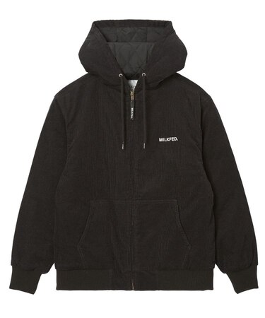LOGO EMBROIDERED CORDUROY HOODED JACKET
