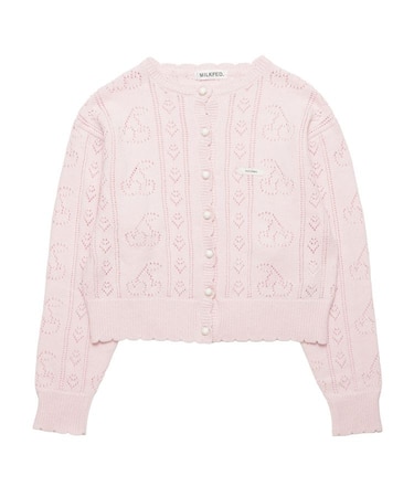 CHERRY OPEN KNIT CARDIGAN
