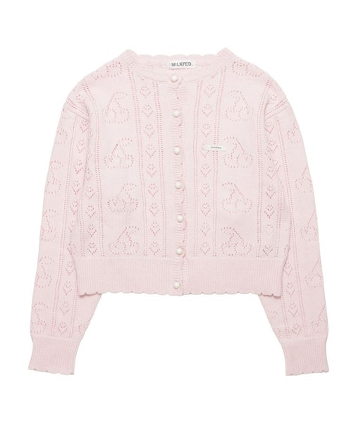CHERRY OPEN KNIT CARDIGAN