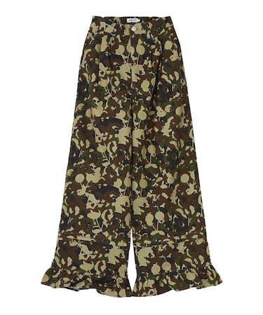FRILL HEM CAMO PANTS