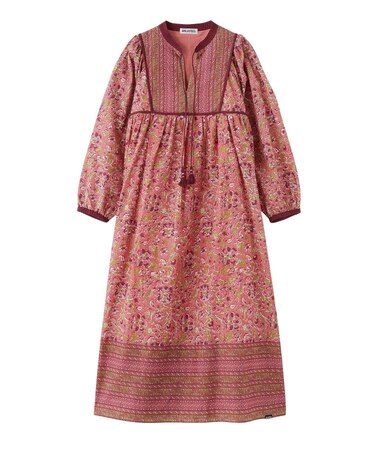 PRINTED TASSEL TIE DRESS