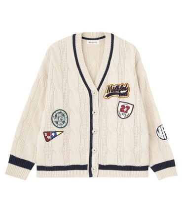 CRICKET KNIT PATCH CARDIGAN