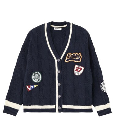 CRICKET KNIT PATCH CARDIGAN
