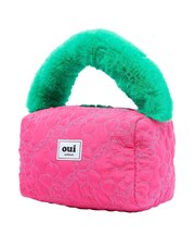 CHERRY QUILTED FUR HANDLE BAG