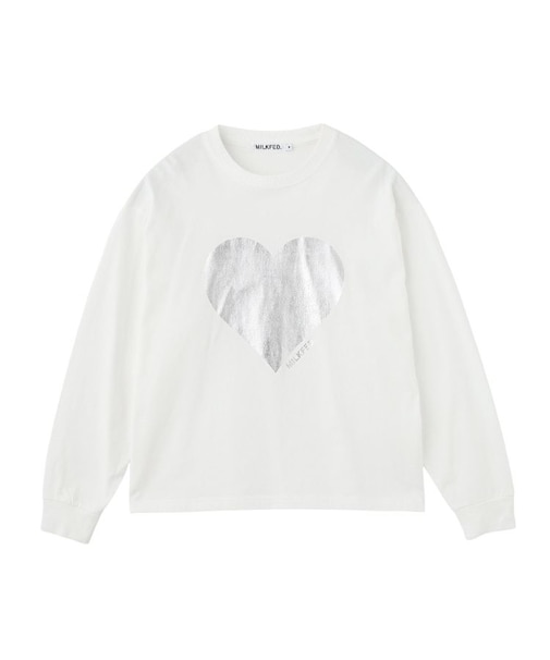 HEART FOIL PRINT L/S TEE