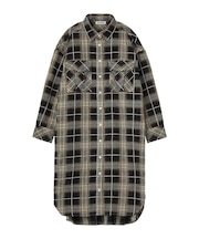 LOGO PLAID SHIRT DRESS