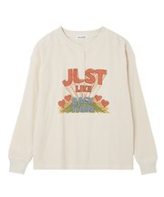 HENLEY NECK GRAPHIC L/S TOP