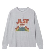HENLEY NECK GRAPHIC L/S TOP