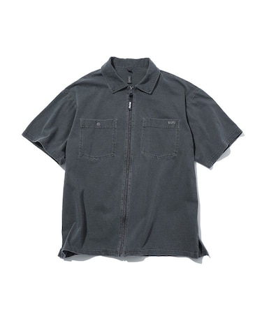PIGMENT DYED S/S FULL ZIP SHIRT