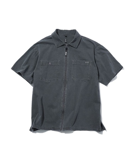 PIGMENT DYED S/S FULL ZIP SHIRT
