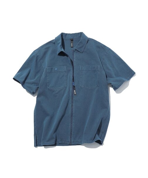 PIGMENT DYED S/S FULL ZIP SHIRT