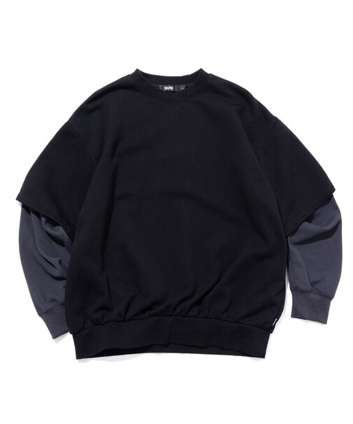 LAYERED SLEEVE CREW NECK