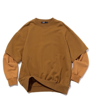 LAYERED SLEEVE CREW NECK