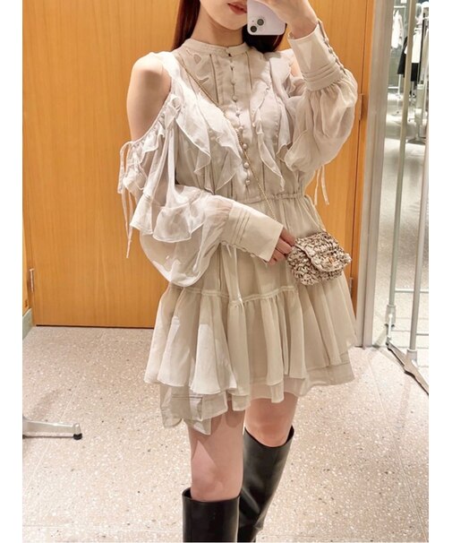 フリルシフォンミニワンピース｜スナイデルの通販｜&mall（アンド  