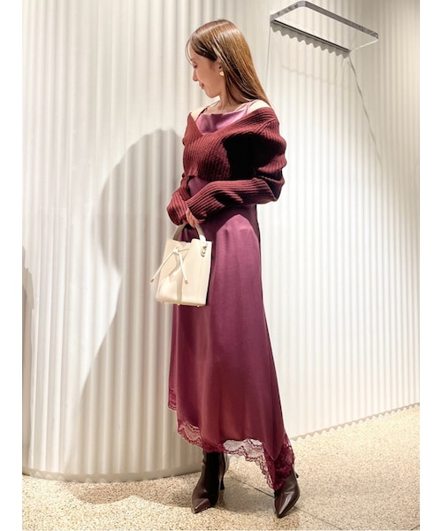 クロップドニット&レーストリムキャミワンピース｜スナイデルの通販  