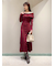 【WEB限定サイズあり】オフショルボタンニットワンピース
