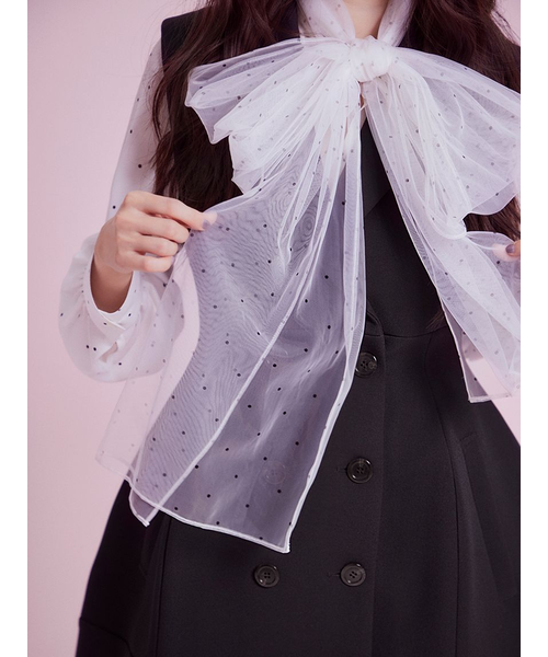 【美品】snidel ボウタイリボンブラウス セール】ボウタイリボンブラウス（シャツ/ブラウス）｜SNIDEL