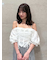 クロップドバリエブラウス
