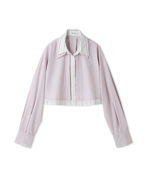 Sustainableレイヤードクロップドシャツ