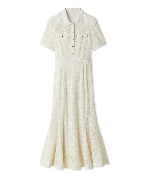 snidel レースポロドレス スナイデル SNIDEL レースポロドレス （OWHT） - ファッション