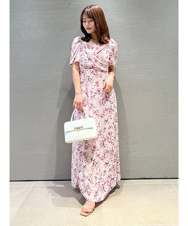 【00サイズあり】レーヨンカシュクールプリントワンピース