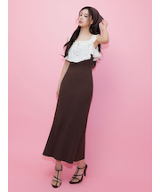 レースドッキングニットワンピース