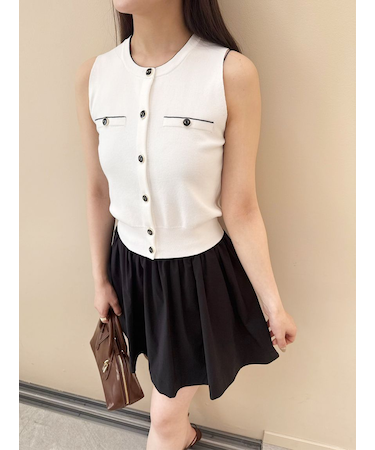 Sustainableニットジレプルオーバー