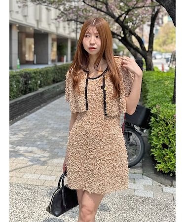 ファンシーヤーンミニワンピース