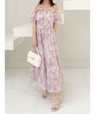 Sustainableオフショルギャザーワンピース