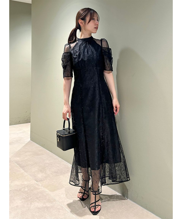 スパンコールレースドレス