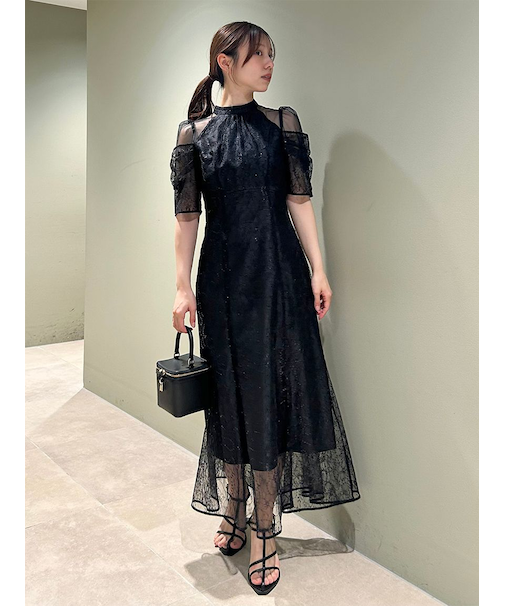 スパンコールレースドレス