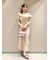 アシメプリーツカラーニットワンピース