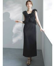 Sustainableペプラムチュールドレス