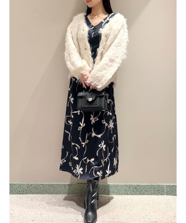 【00サイズあり】Sustainableリボンプリントワンピース