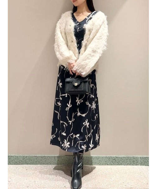 【00サイズあり】Sustainableリボンプリントワンピース