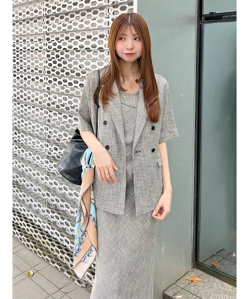 ハーフスリーブ ジャケット　25ss 接触冷感／吸水速乾／洗える／テーラード】ハーフスリーブ