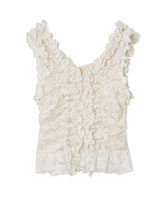 カットレースフリルプルオーバー