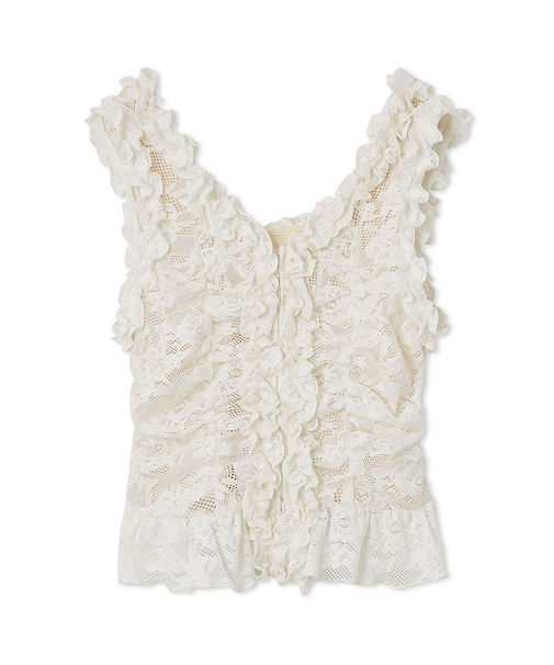 カットレースフリルプルオーバー