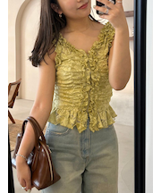 カットレースフリルプルオーバー