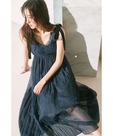 シアーシフォンワッシャーワンピース