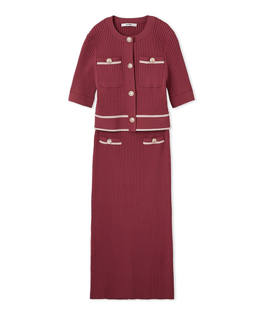 メタルボタンニットセットアップ