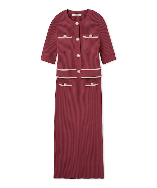 メタルボタンニットセットアップ