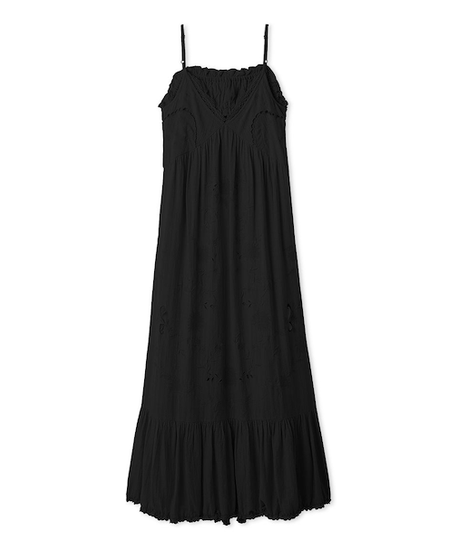 フラワーエンブロイダリーマキシワンピース