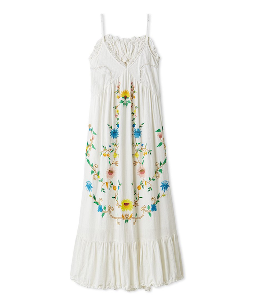 フラワーエンブロイダリーマキシワンピース｜スナイデルの通販｜&mall
