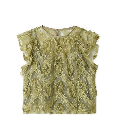 レースフリルプルオーバー