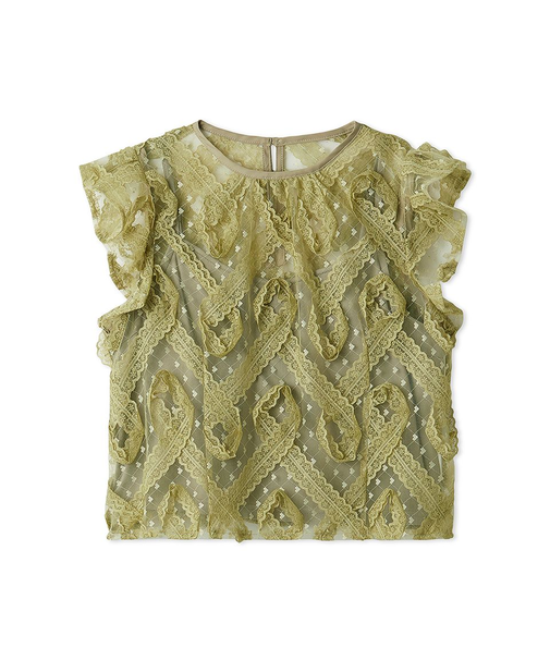 レースフリルプルオーバー