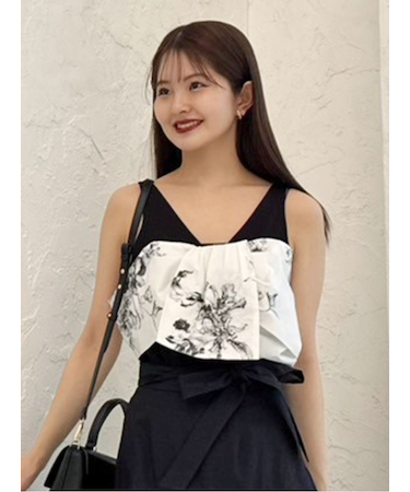 リボンディテールカットプルオーバー